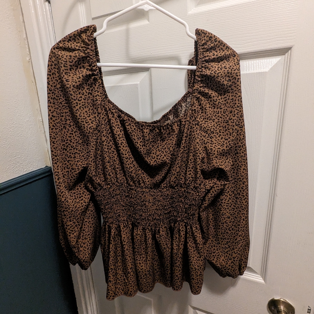 Cheetah peplum top